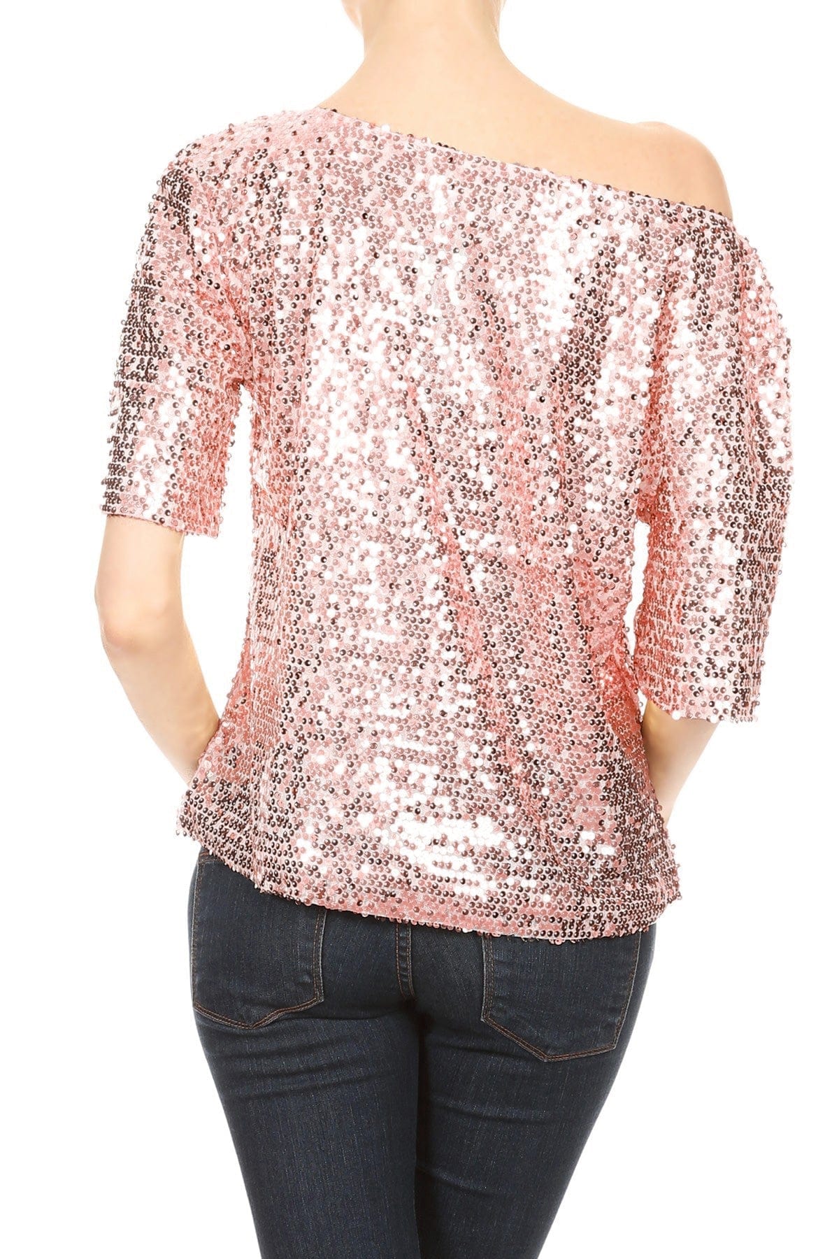 Glam Off-Shoulder Sequin Top - Image 45