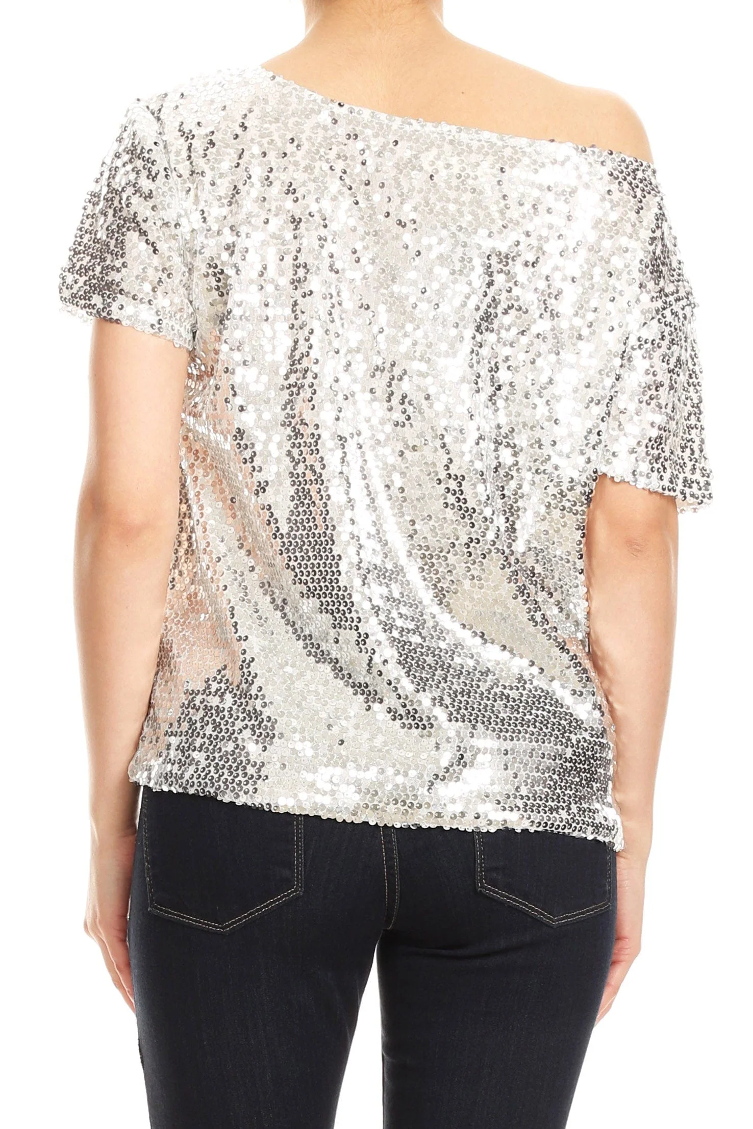 Glam Off-Shoulder Sequin Top - Image 51