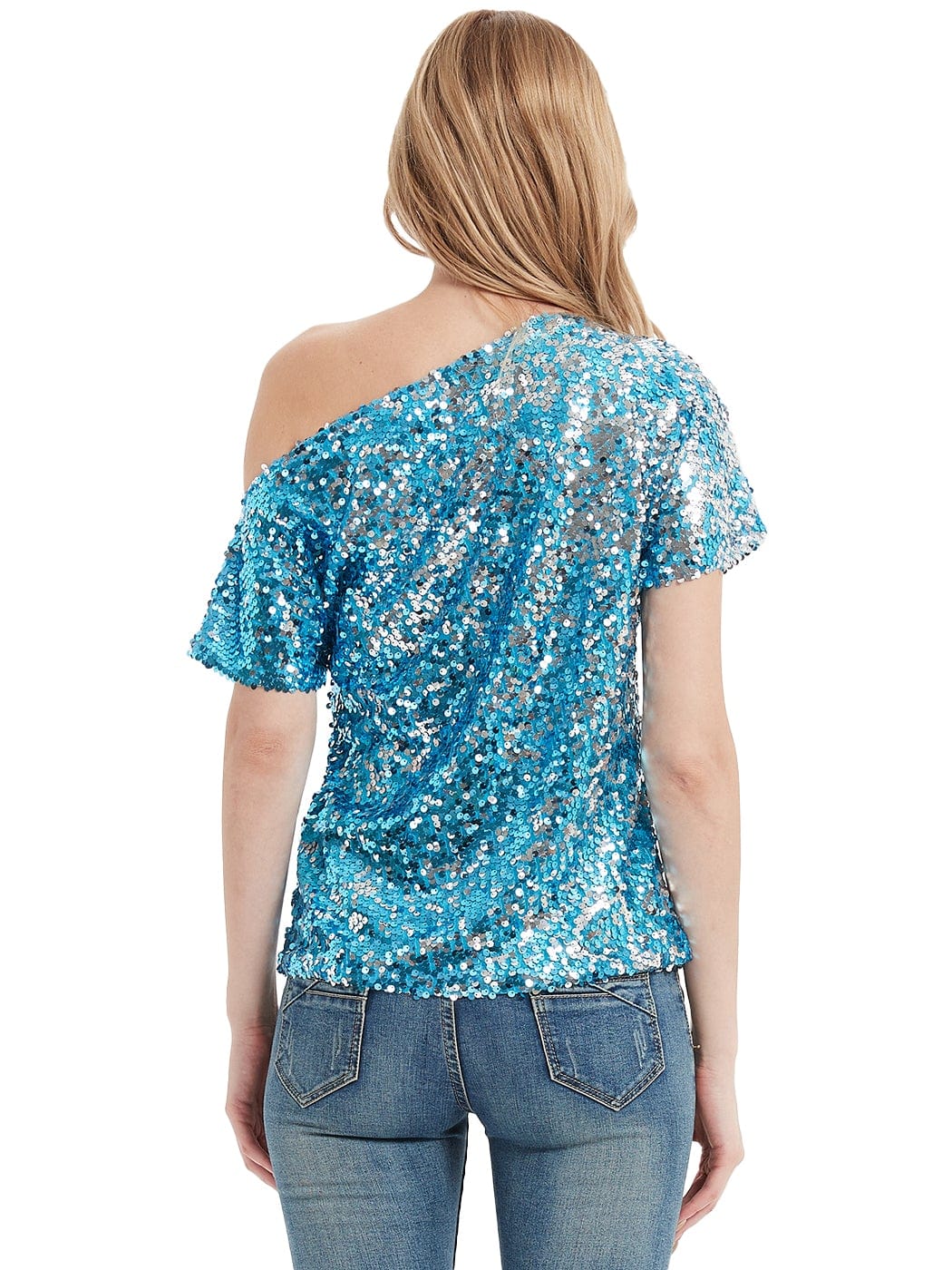 Glam Off-Shoulder Sequin Top - Image 58
