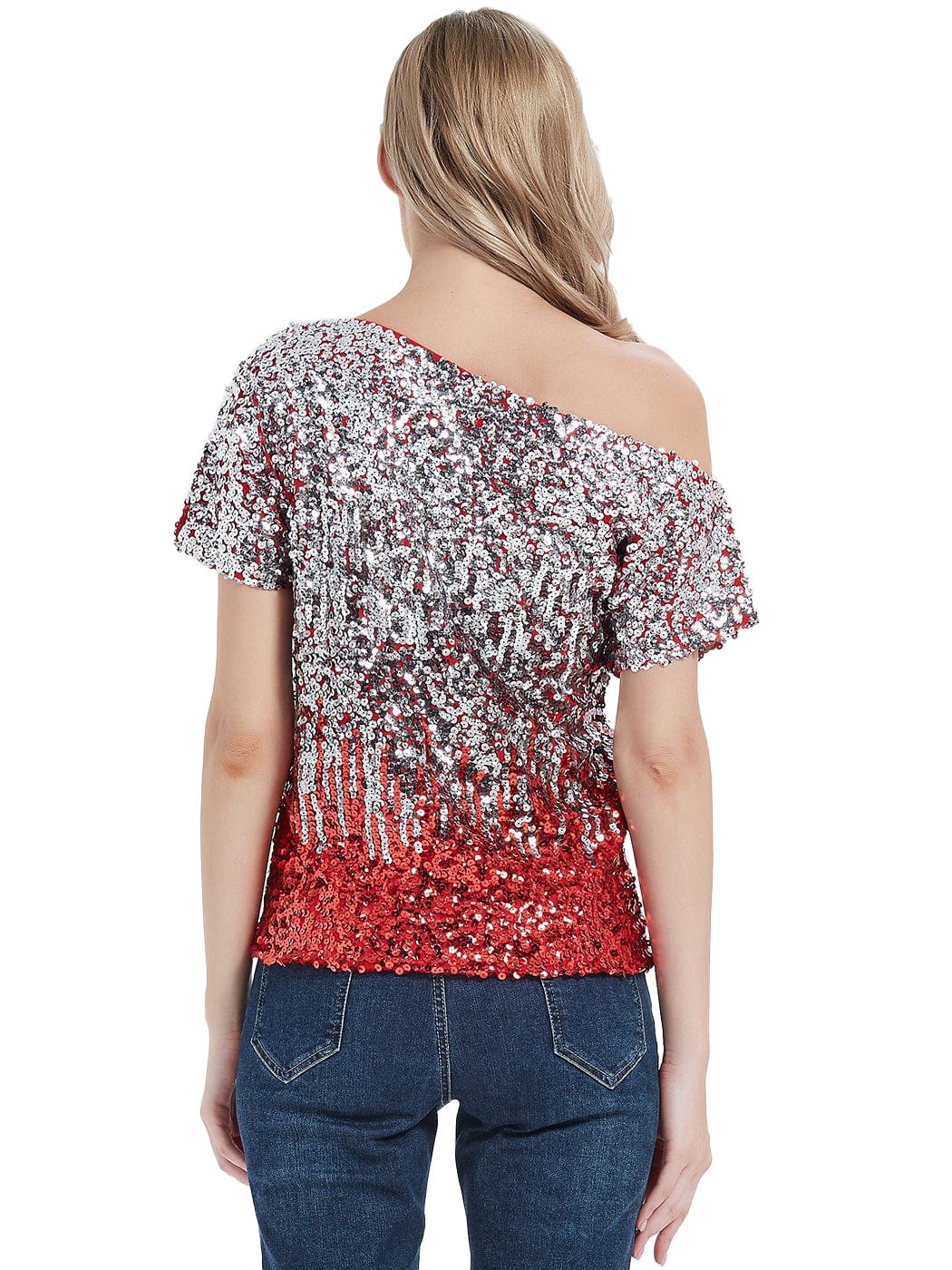 Glam Off-Shoulder Sequin Top - Image 79