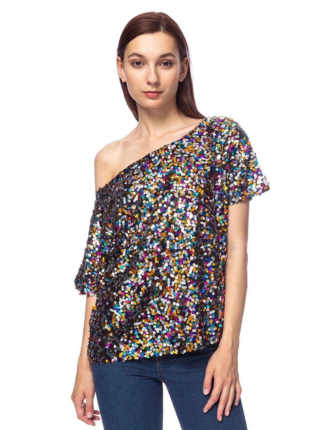 Glam Off-Shoulder Sequin Top - Image 9
