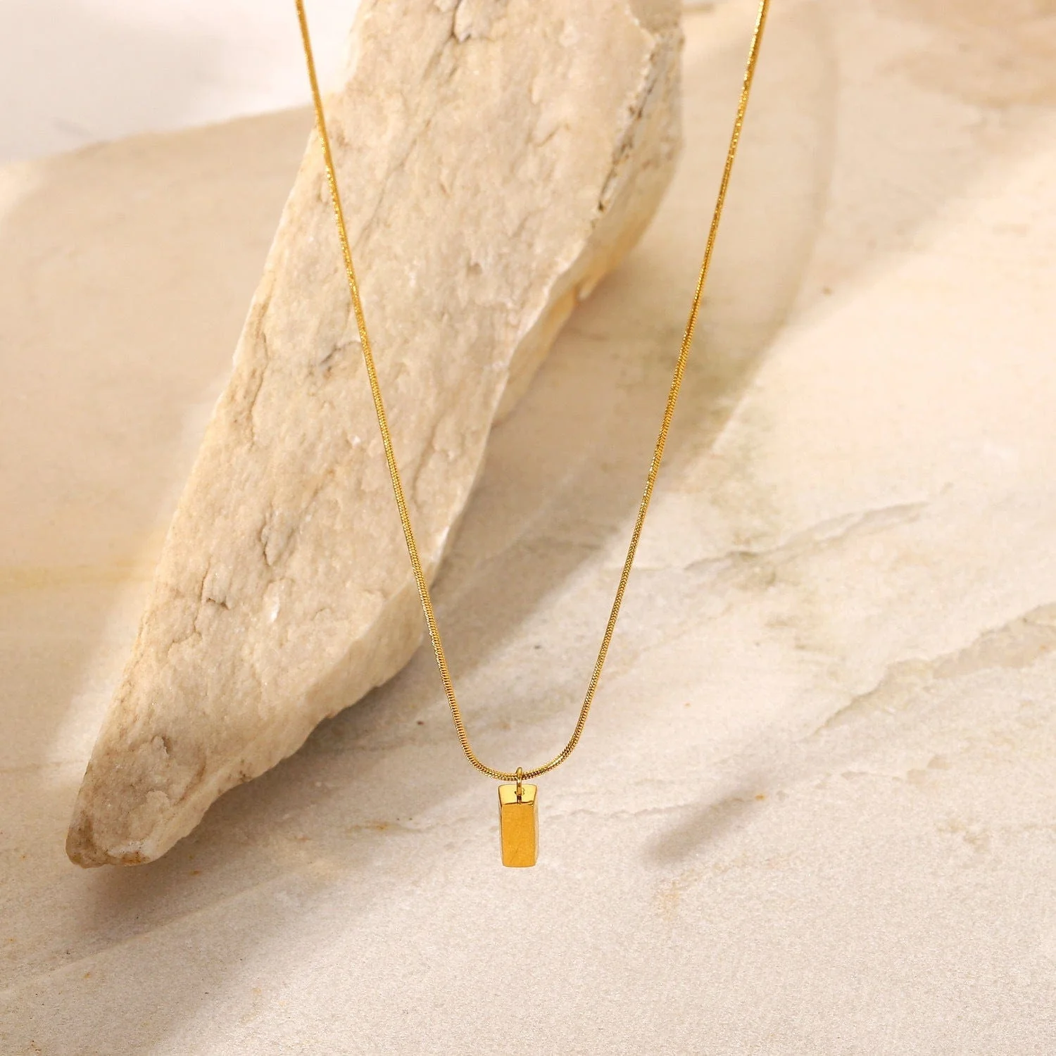 Gold Bar Pendant Necklace - Image 3