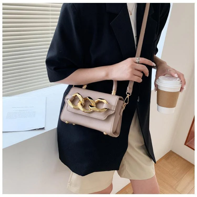 Gold Buckle Top Handle Bag - Image 17