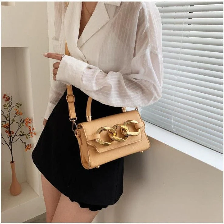 Gold Buckle Top Handle Bag - Image 2