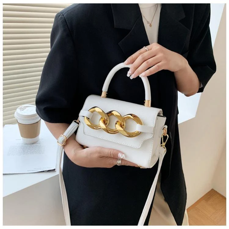 Gold Buckle Top Handle Bag - Image 4