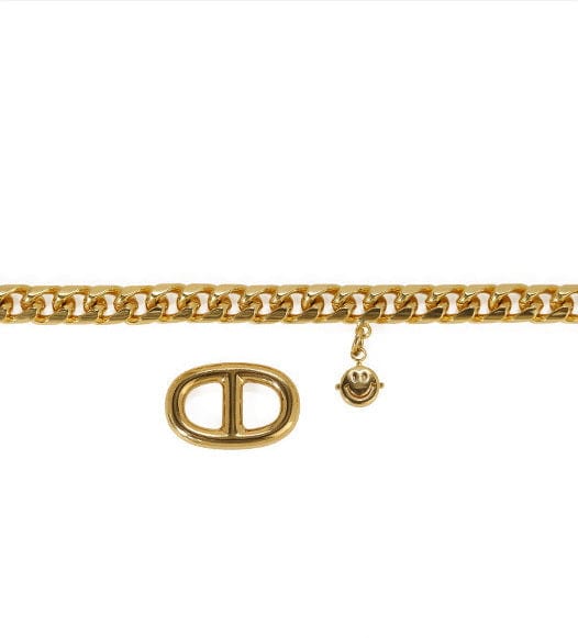 Gold Chain Happy Face Charm Bracelet - Image 2