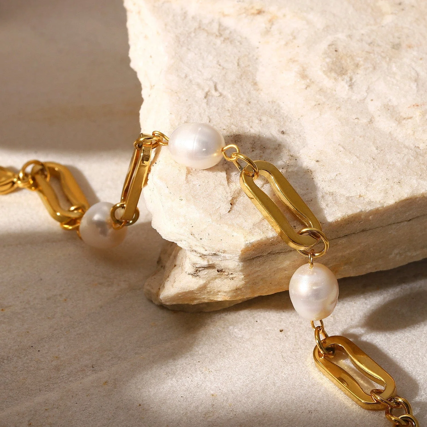 Gold Chain & Pearl Bracelet - Image 2