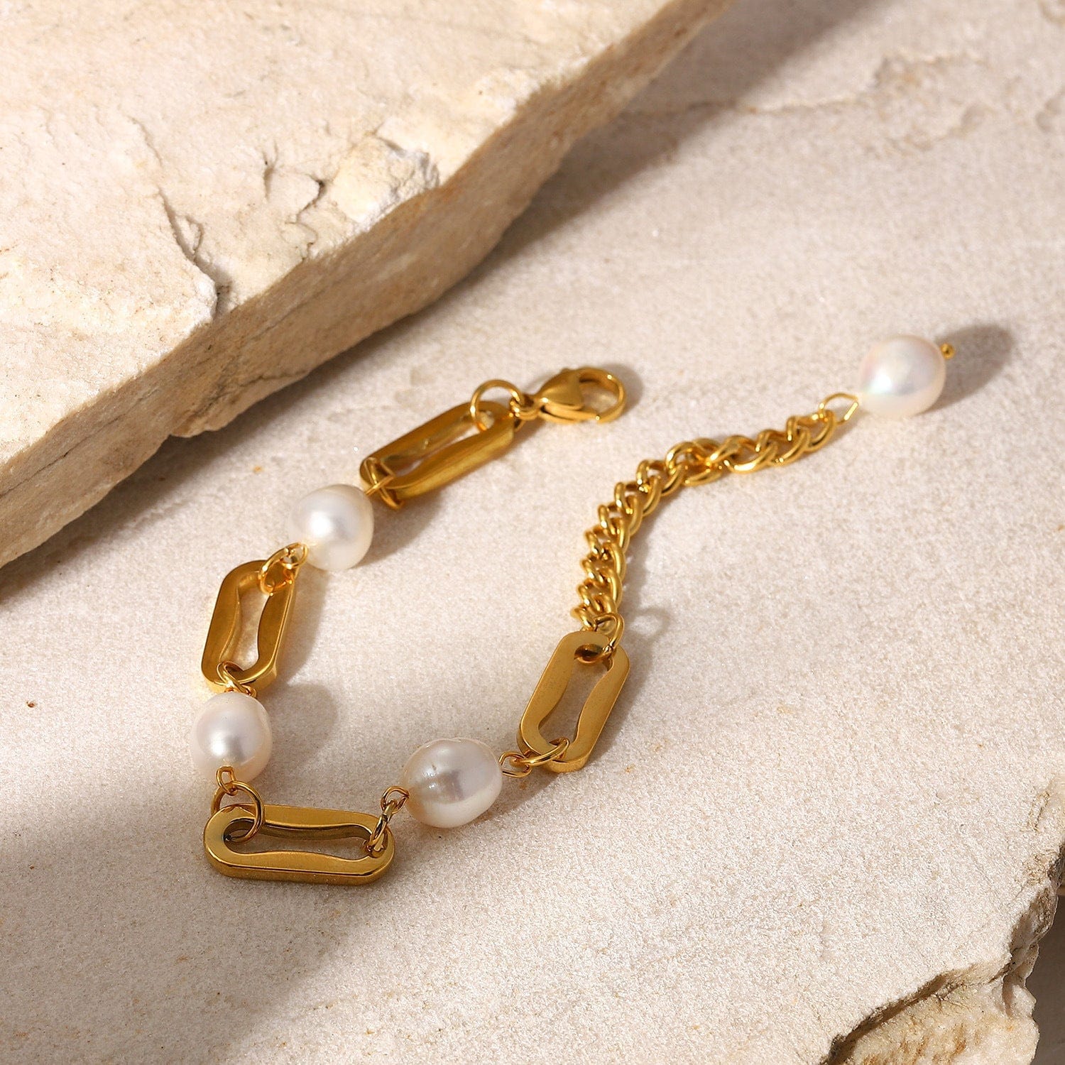 Gold Chain & Pearl Bracelet - Image 3