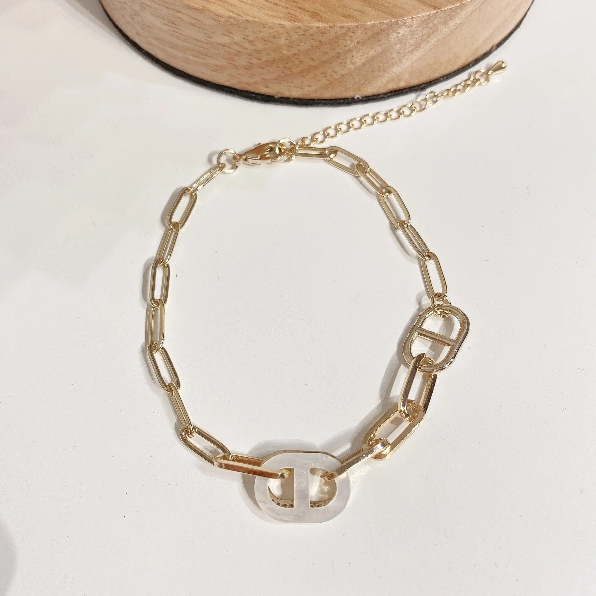 Gold Diamond Geometric Bracelet - Image 3
