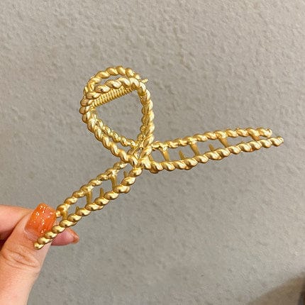 Gold Metal Geometric Open Hair Claw - Image 4