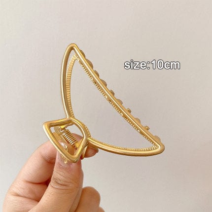 Gold Metal Geometric Open Hair Claw - Image 6