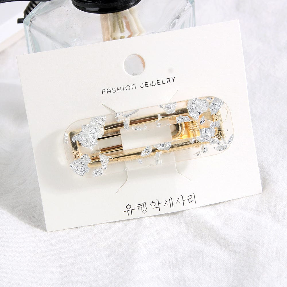 Gold & Silver Foil Clear Hair Clip - Image 2