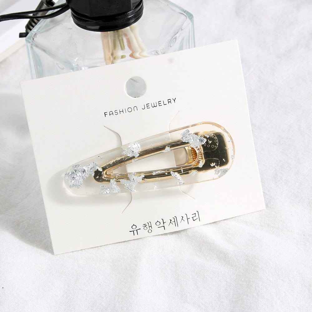 Gold & Silver Foil Clear Hair Clip - Image 4