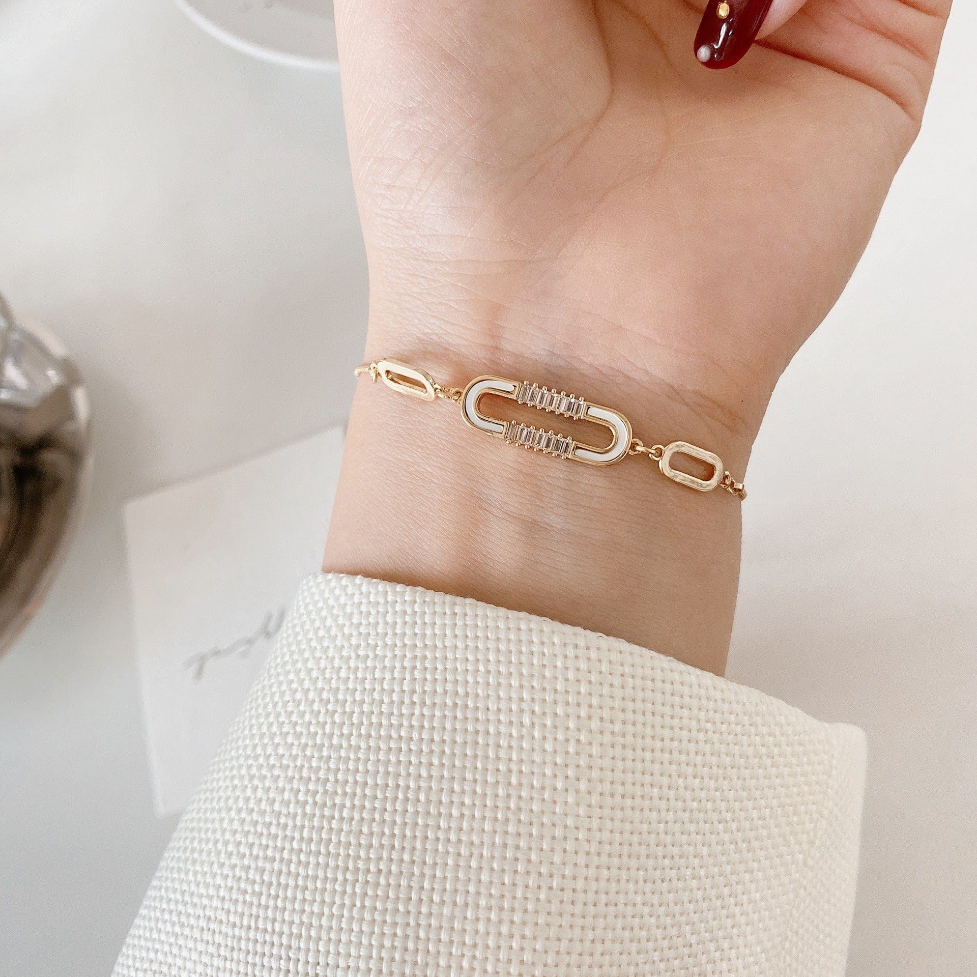 Gold U-Shaped Shell Bracelet - Image 3