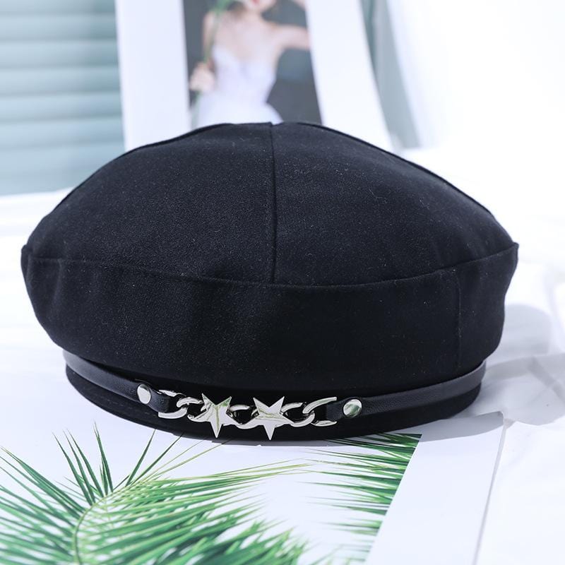 Golden Star Buckle Beret - Image 4