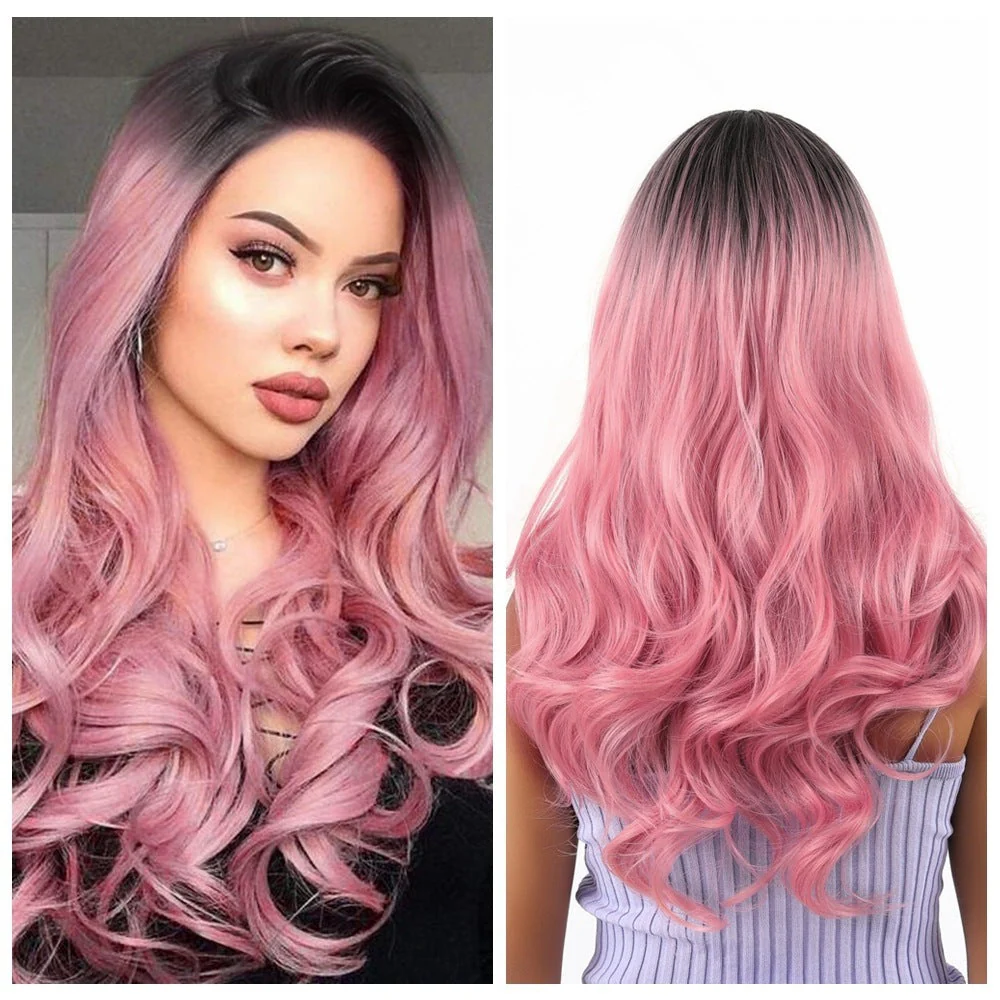 Gradient Color Long Curly Hair Big Wave High-temperature Fiber Chemical Fiber Wig - Image 2