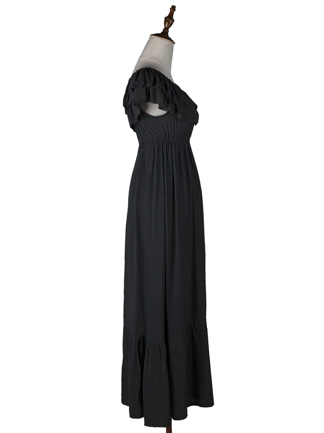 Grecian Ruffle Stretch Maxi Long Dress - Image 15