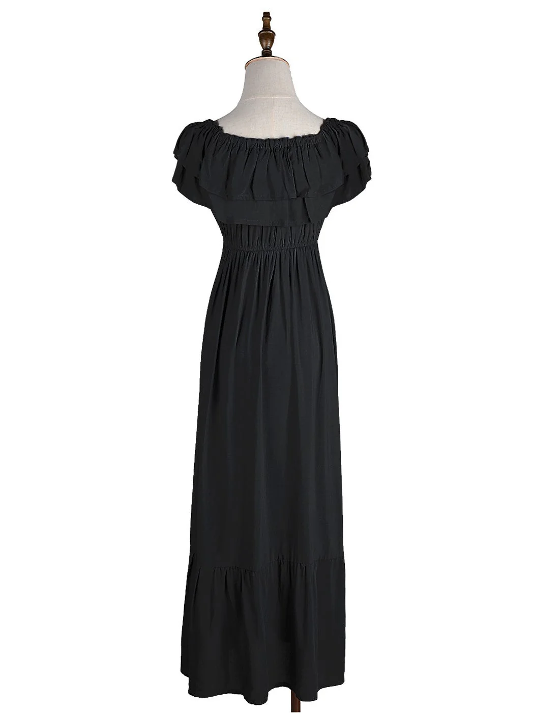 Grecian Ruffle Stretch Maxi Long Dress - Image 16