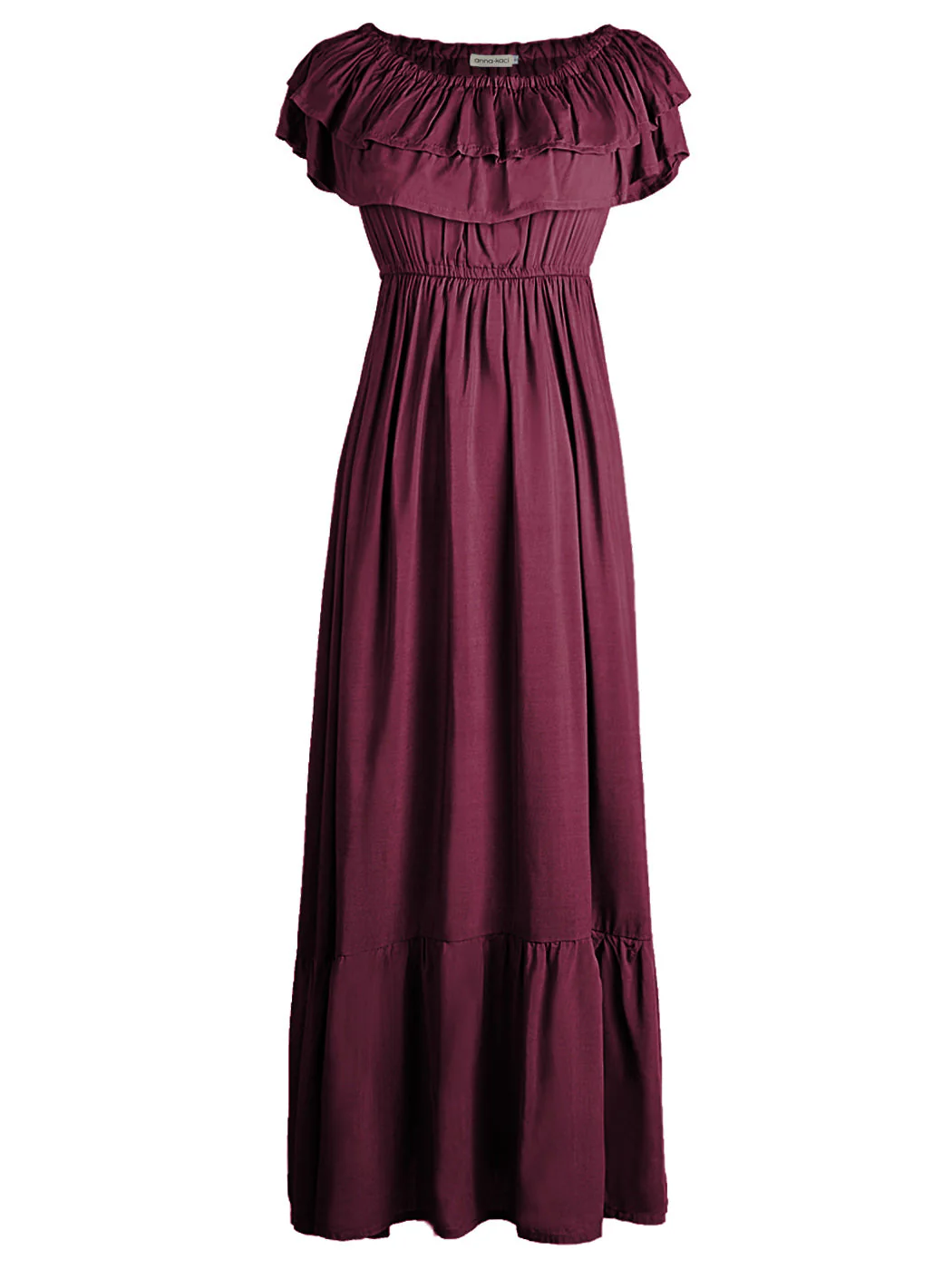 Grecian Ruffle Stretch Maxi Long Dress - Image 33