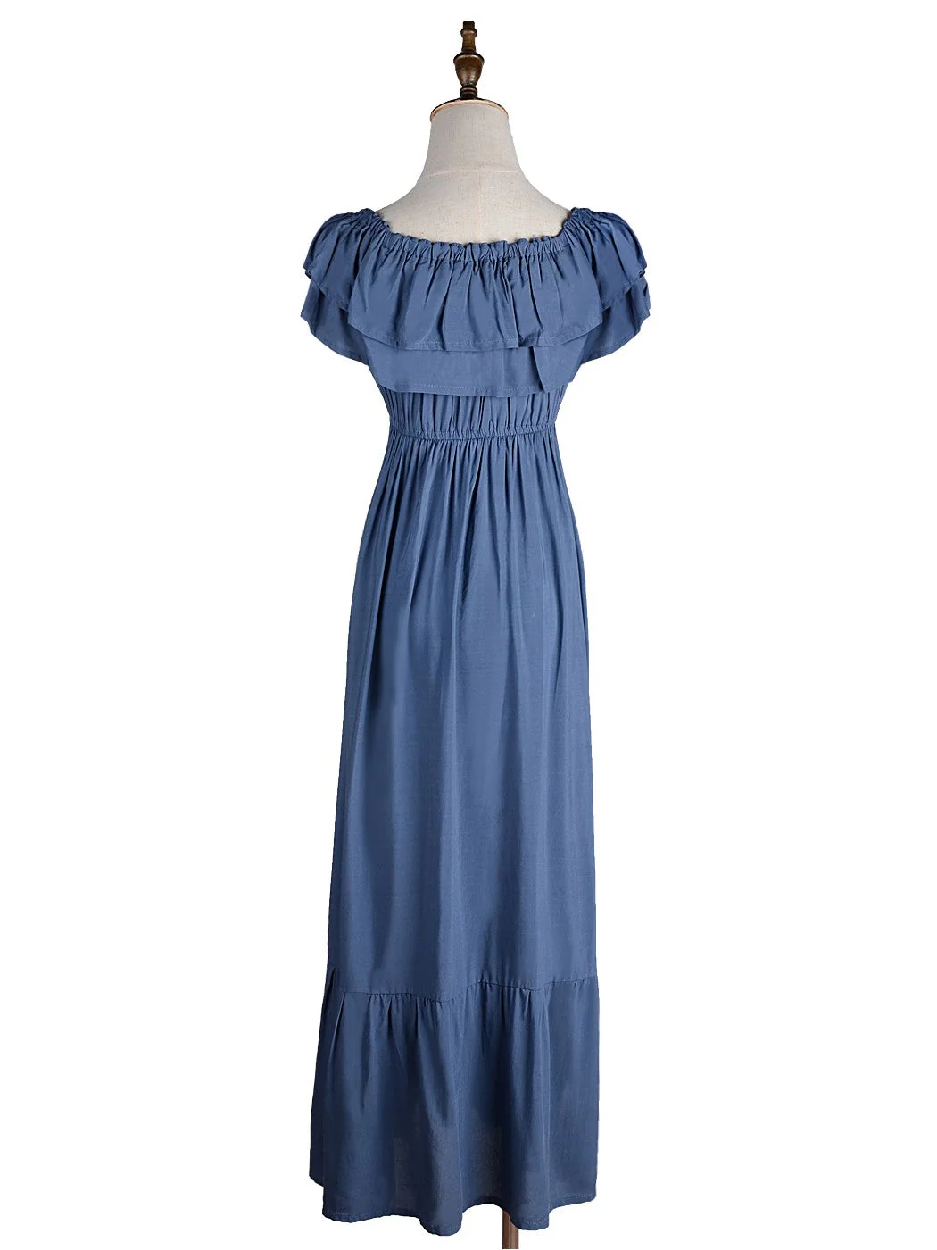 Grecian Ruffle Stretch Maxi Long Dress - Image 43