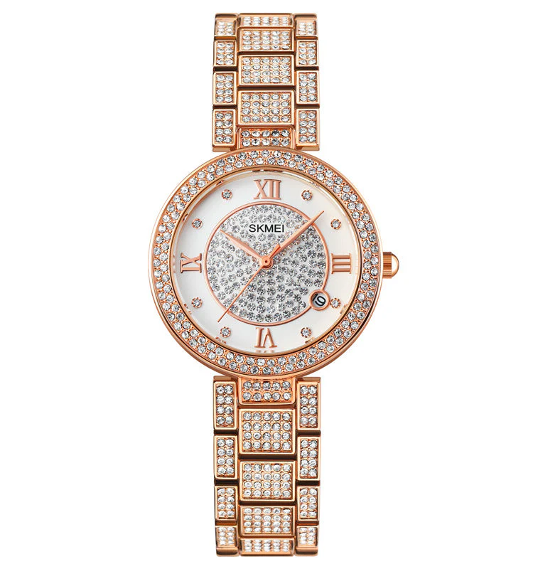 Gypsophila Diamond Watch Shiny Rose Gold Quartz Watch - Image 2