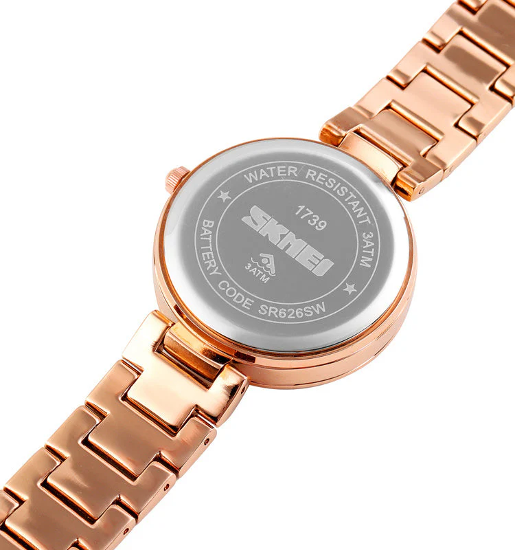 Gypsophila Diamond Watch Shiny Rose Gold Quartz Watch - Image 4
