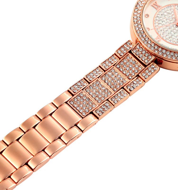 Gypsophila Diamond Watch Shiny Rose Gold Quartz Watch - Image 5