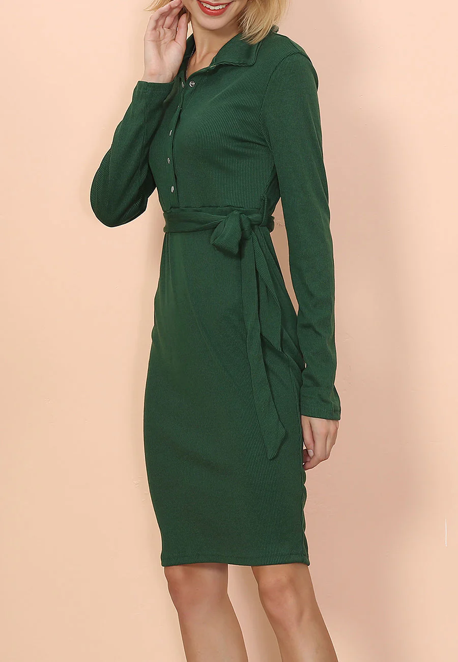 Half Button Front Shirt Dress - Image 5