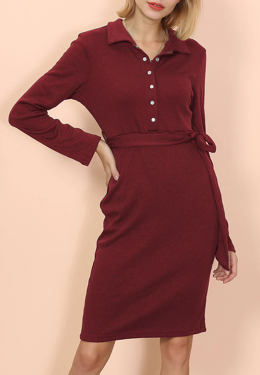 Half Button Front Shirt Dress - Image 9