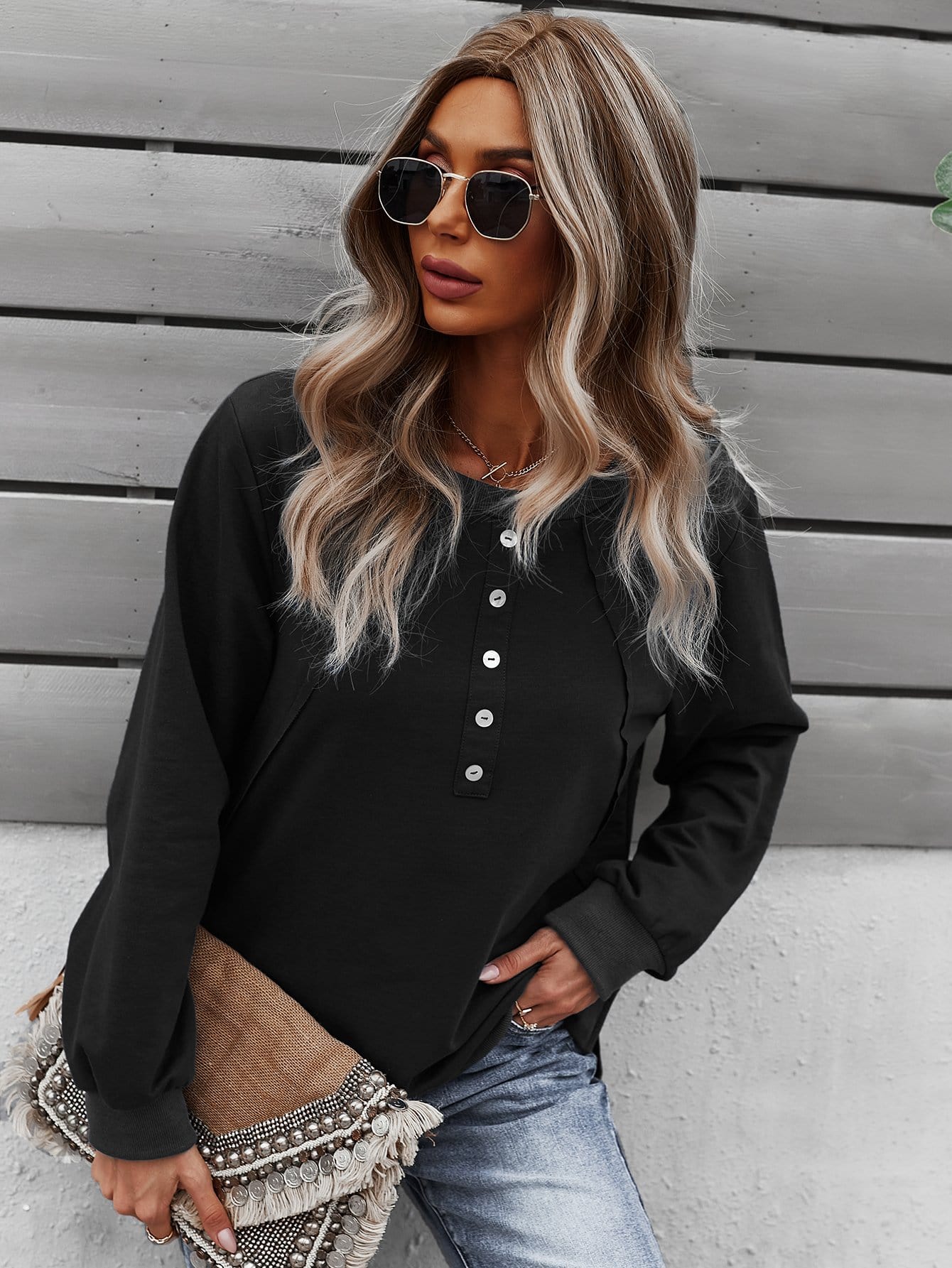 Half Button Front Sweater - Image 10