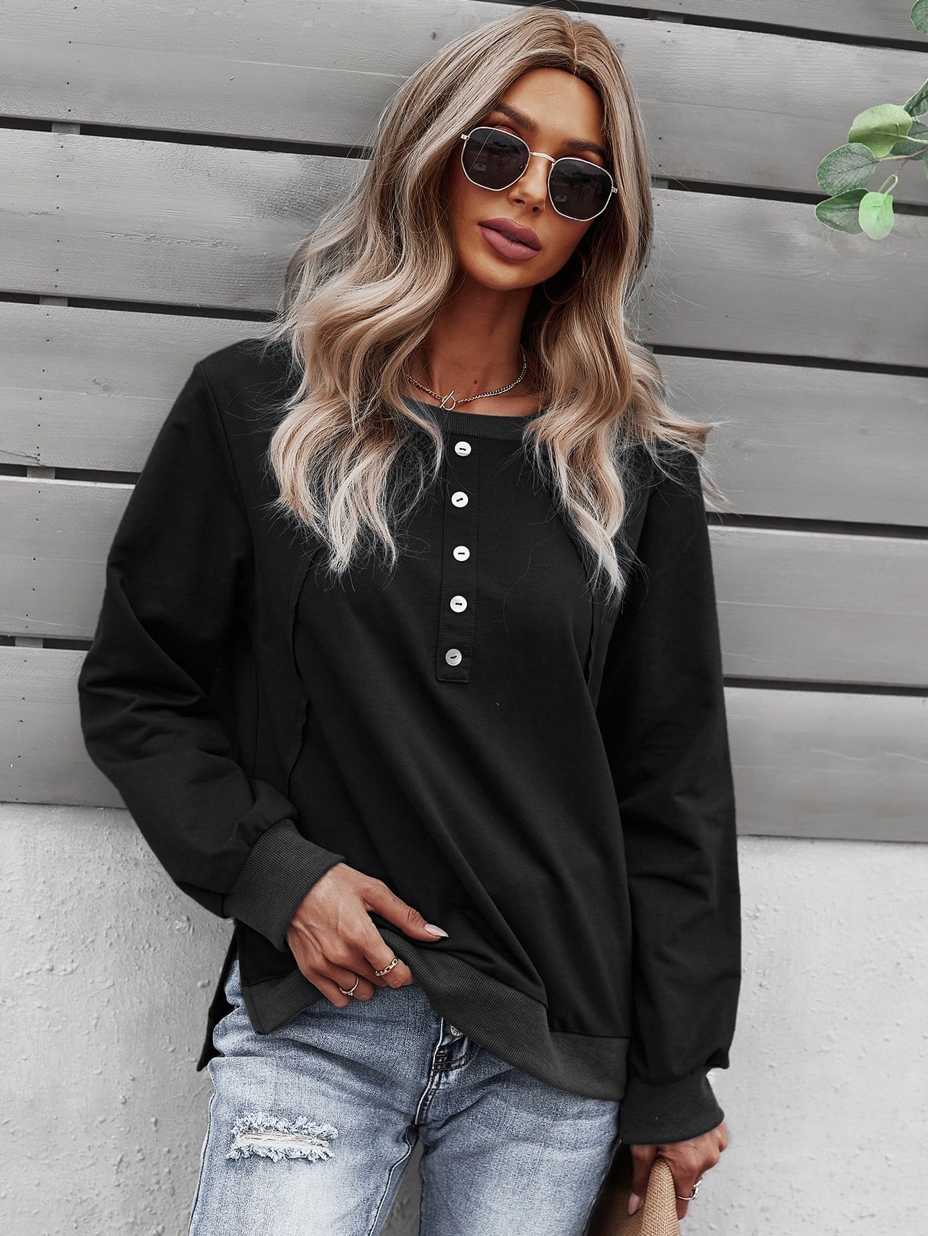 Half Button Front Sweater - Image 11