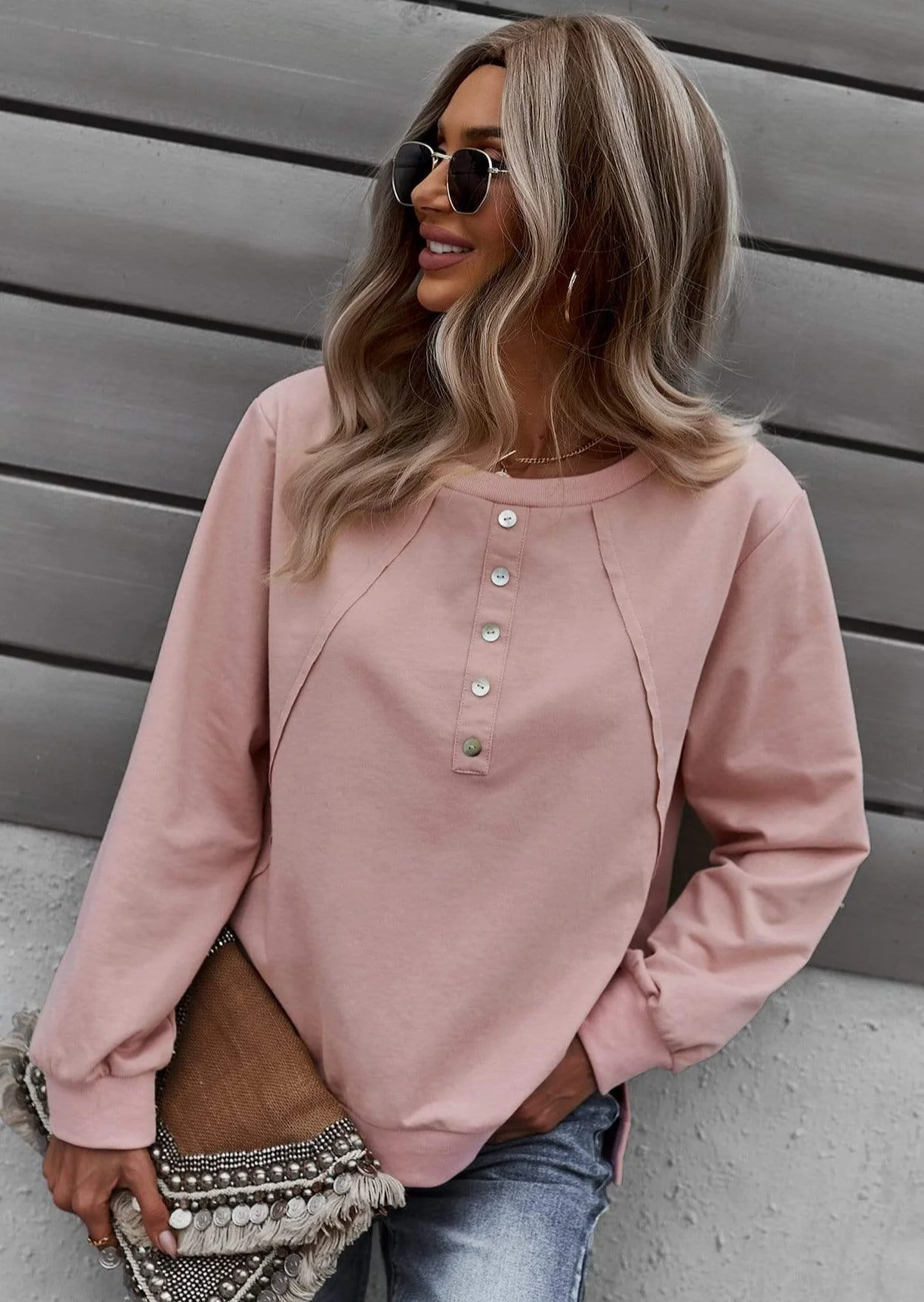 Half Button Front Sweater - Image 2