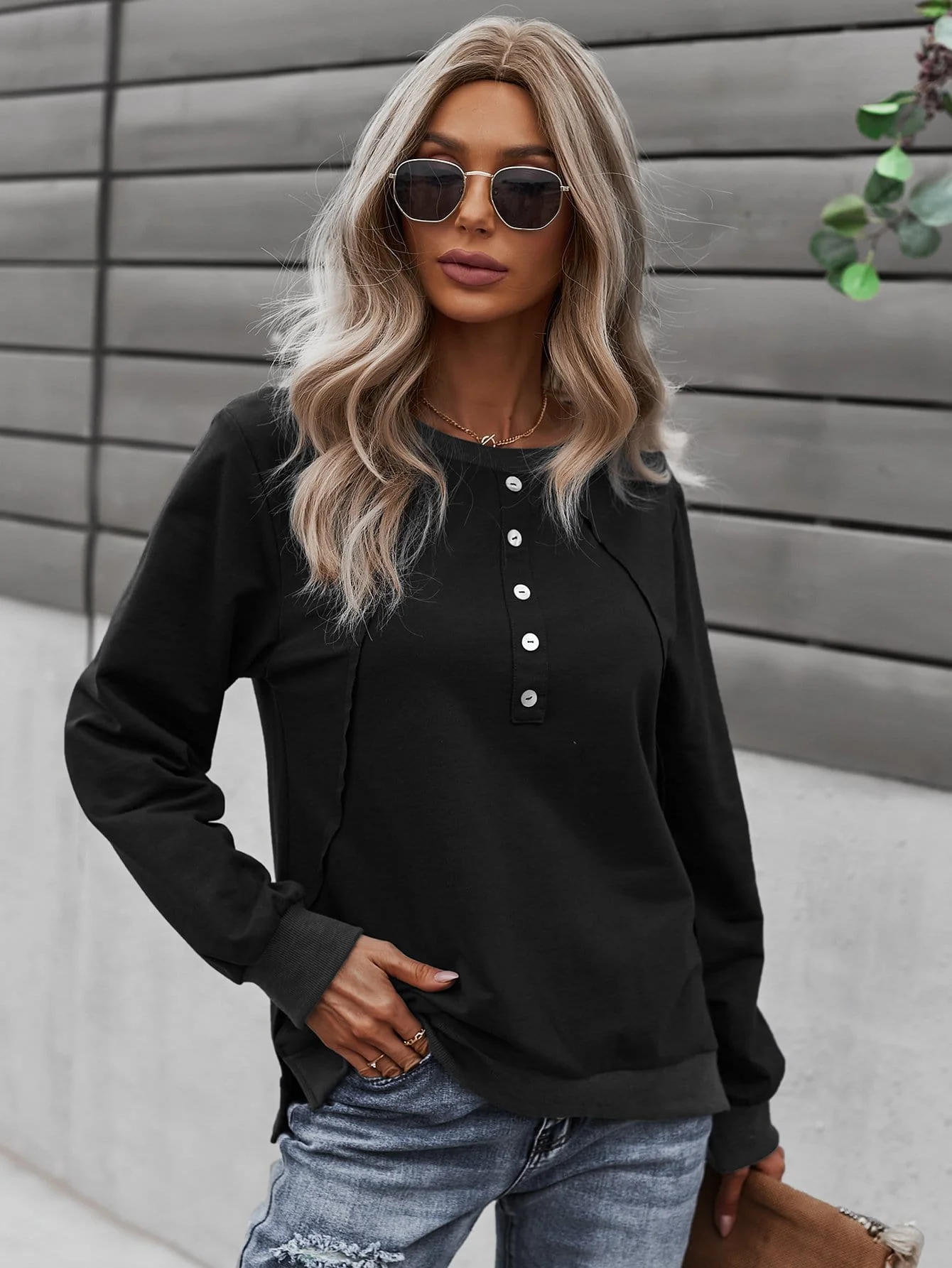 Half Button Front Sweater - Image 7
