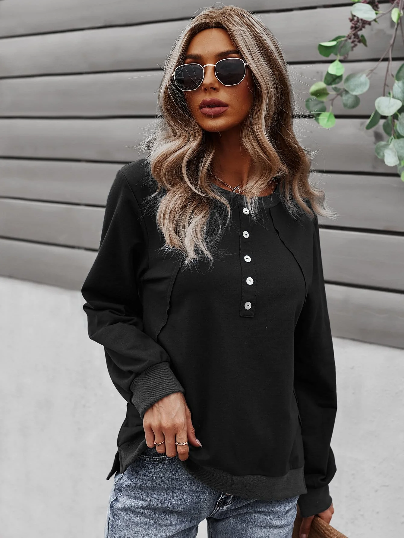 Half Button Front Sweater - Image 9
