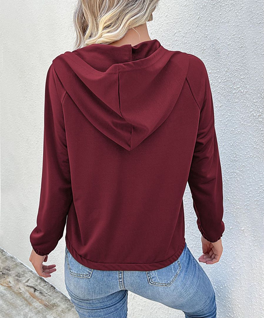 Half Button Hooded Sweatshirt - Image 19