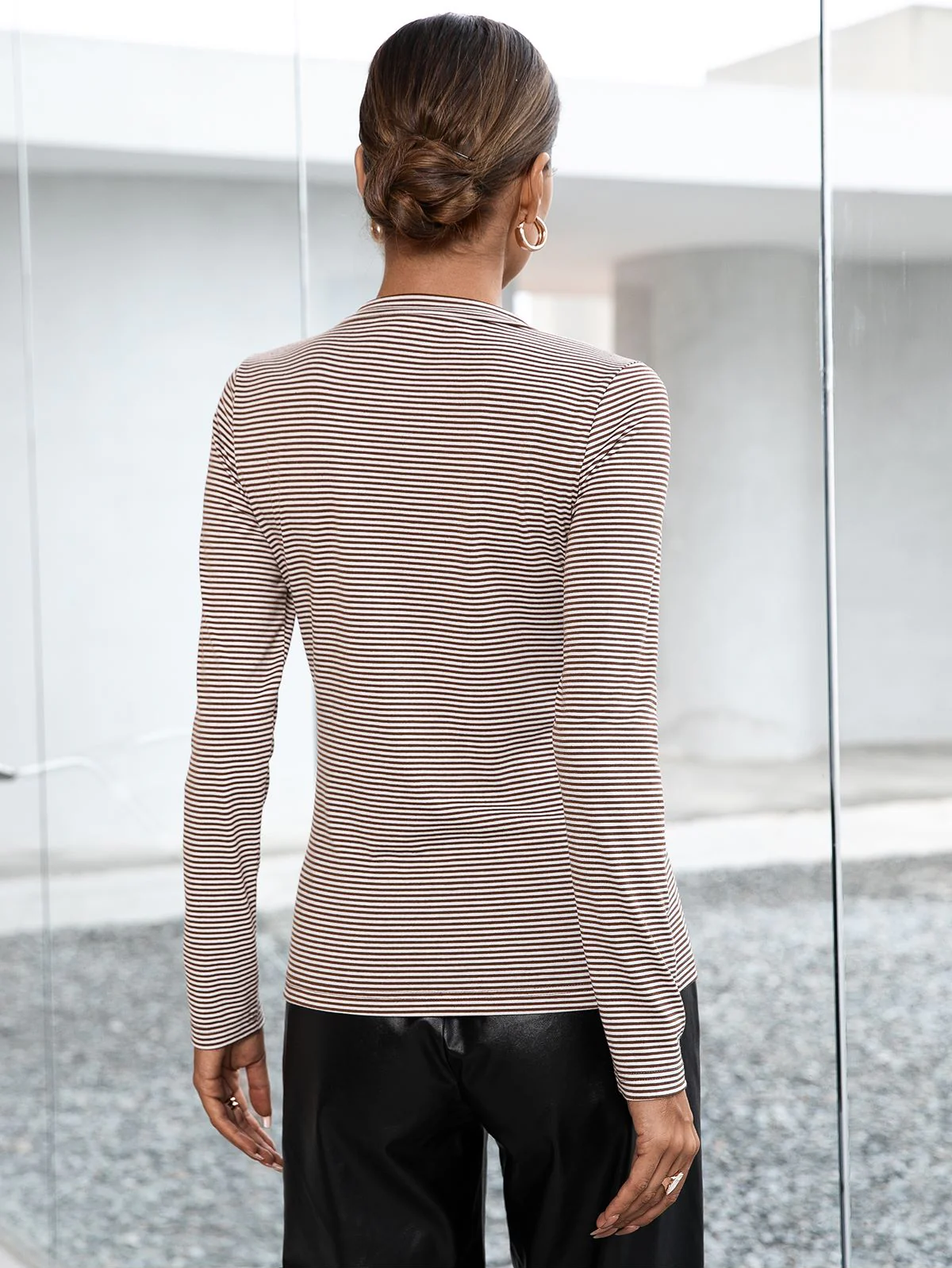 Half Button Striped Top - Image 19