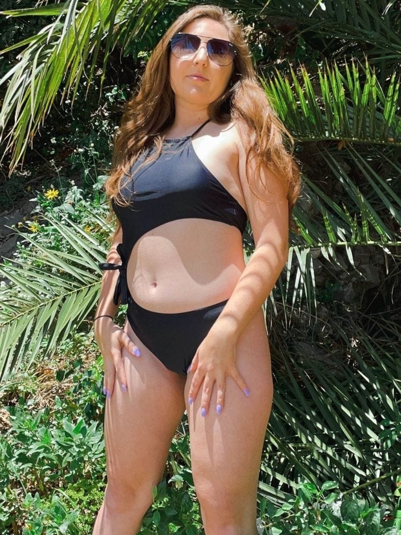 Halter High Rise Asymmetrical Tankini Set