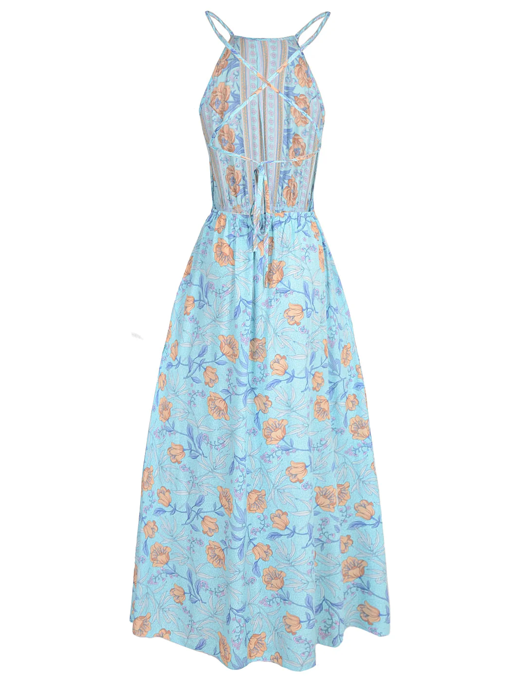 Halter Neck Backless Floral Dress - Image 8