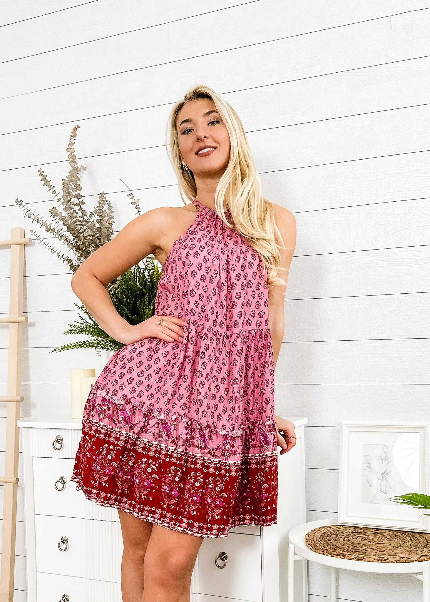Halter Neck Boho Paisley Tunic Dress - Image 21