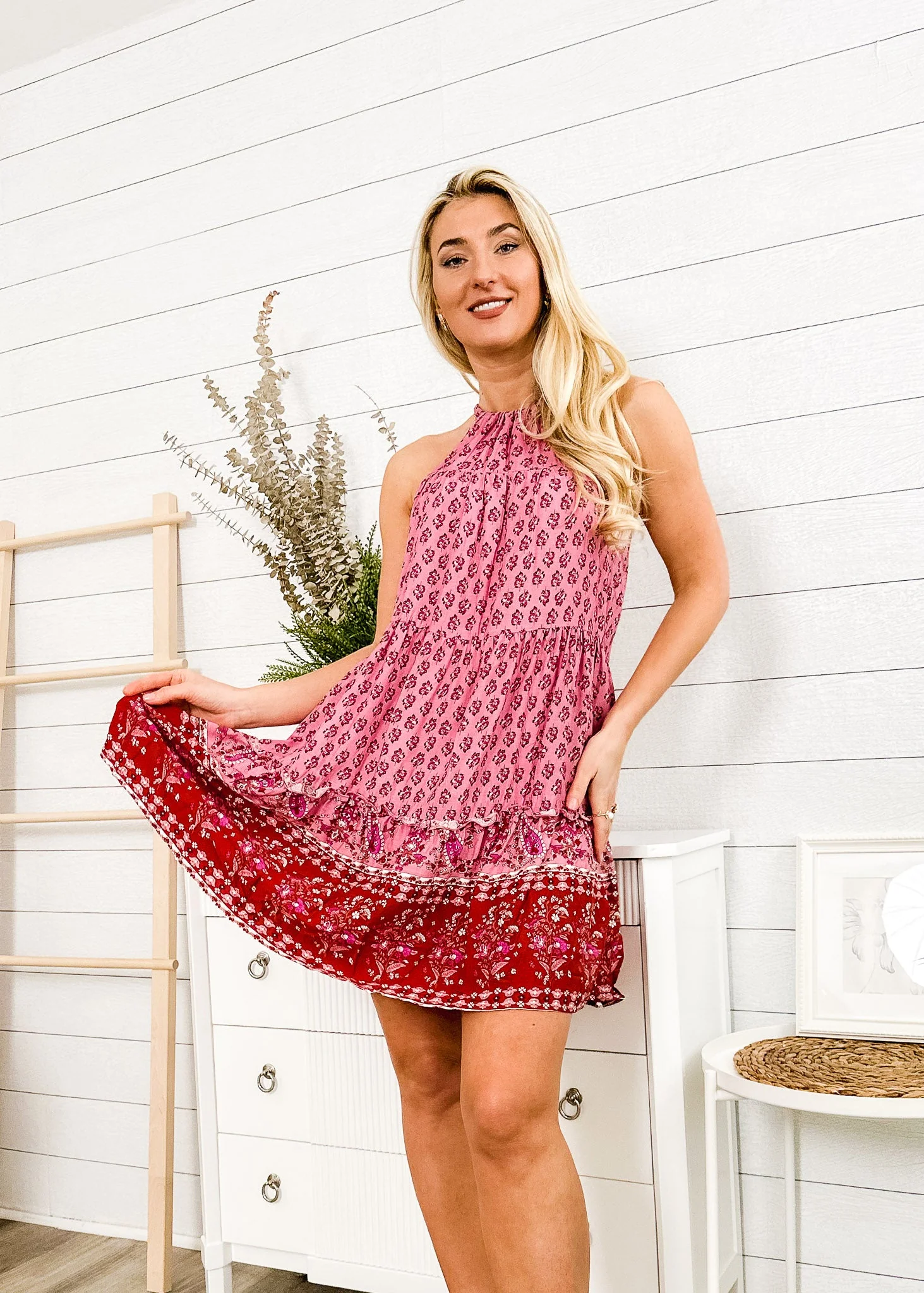 Halter Neck Boho Paisley Tunic Dress - Image 26
