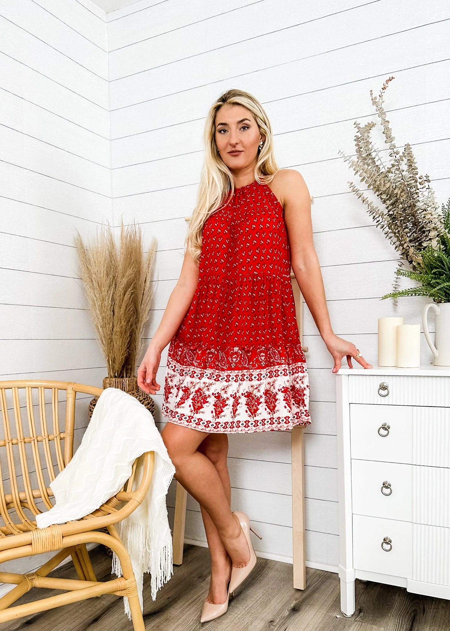 Halter Neck Boho Paisley Tunic Dress - Image 27