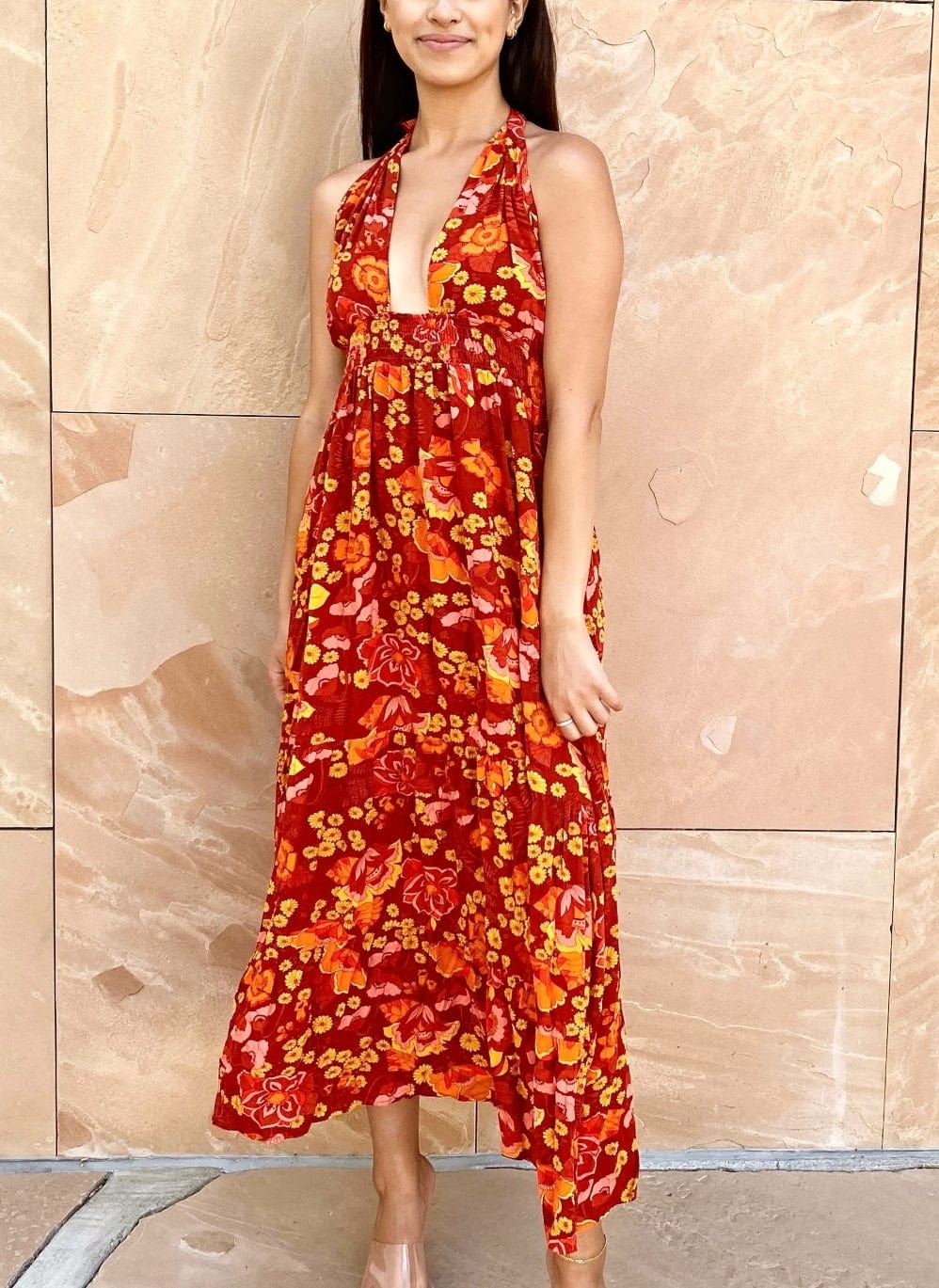 Halter Neck Floral Maxi Dress - Image 5