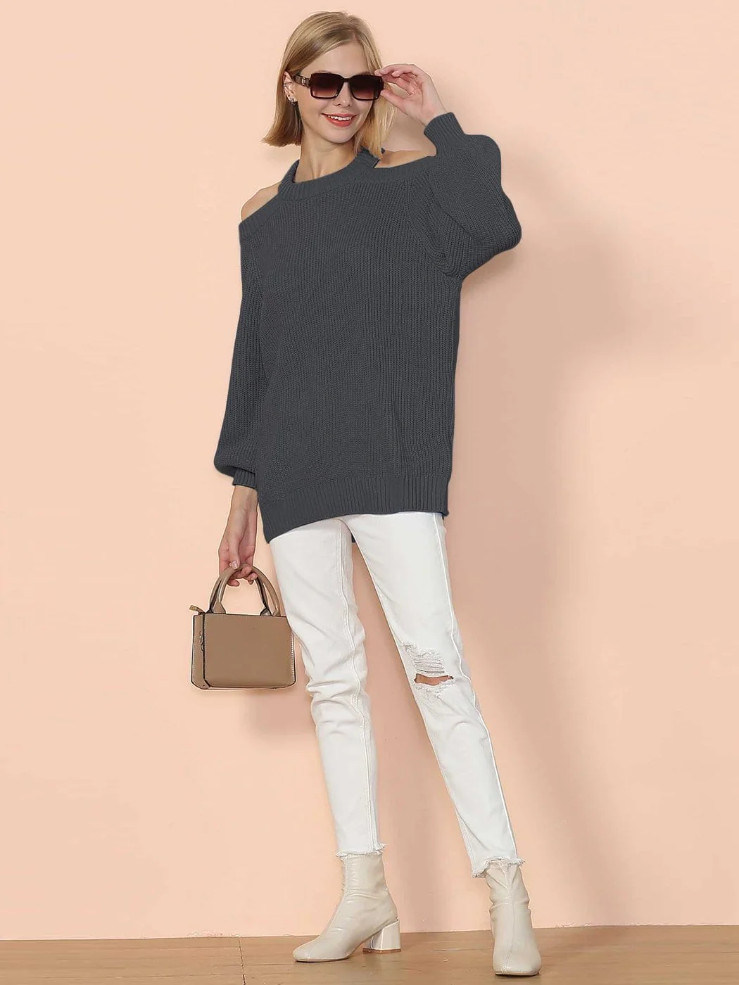 Halter Neck Knitted Semi Backless Pullover - Image 10