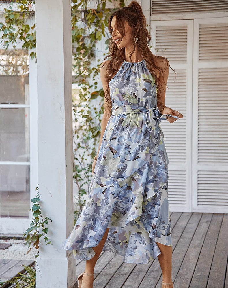 Halter Neck Overlap Dress - Image 4