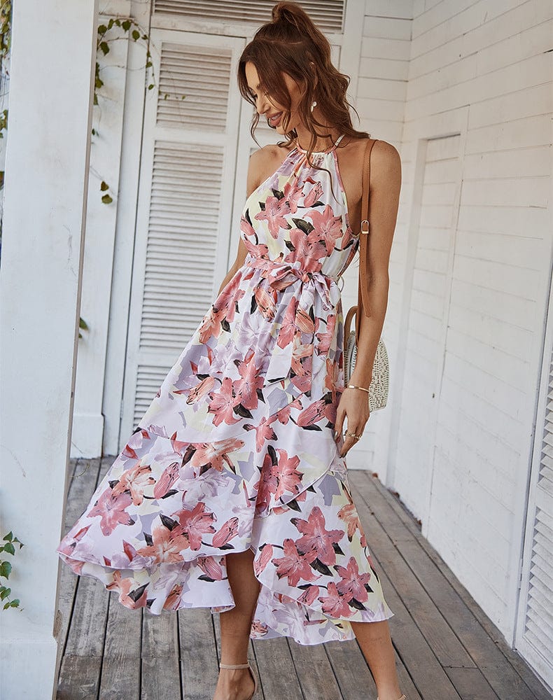 Halter Neck Overlap Dress - Image 9
