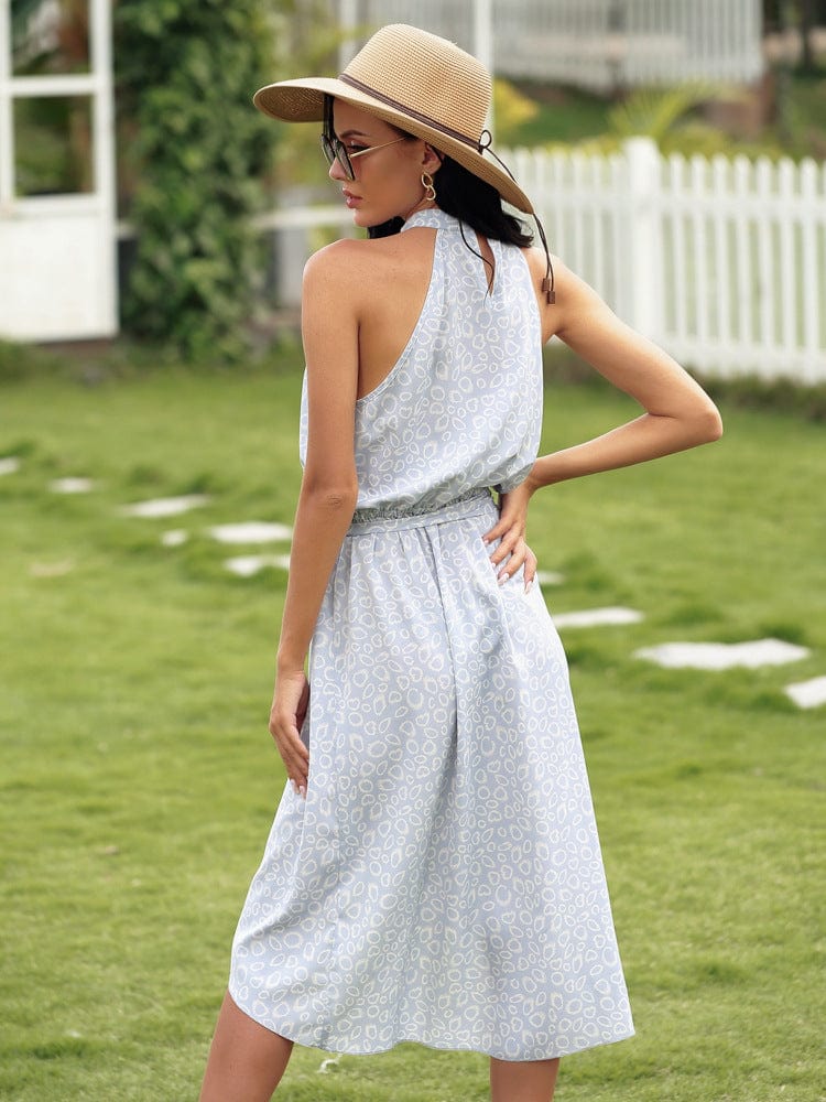 Halter Neck Overlap Hem Dress - Image 5