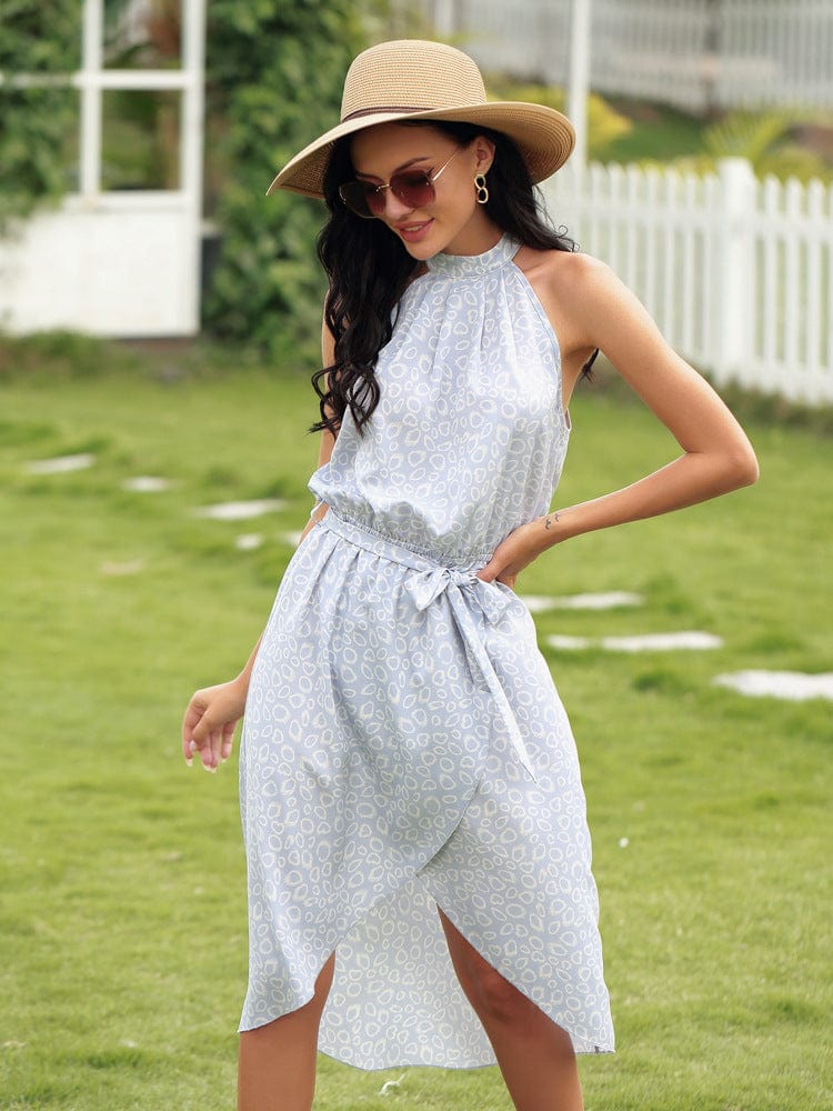 Halter Neck Overlap Hem Dress - Image 6