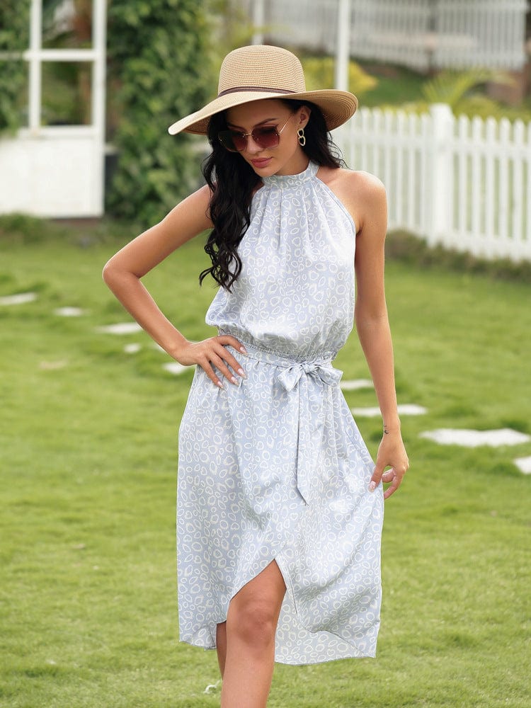Halter Neck Overlap Hem Dress - Image 8