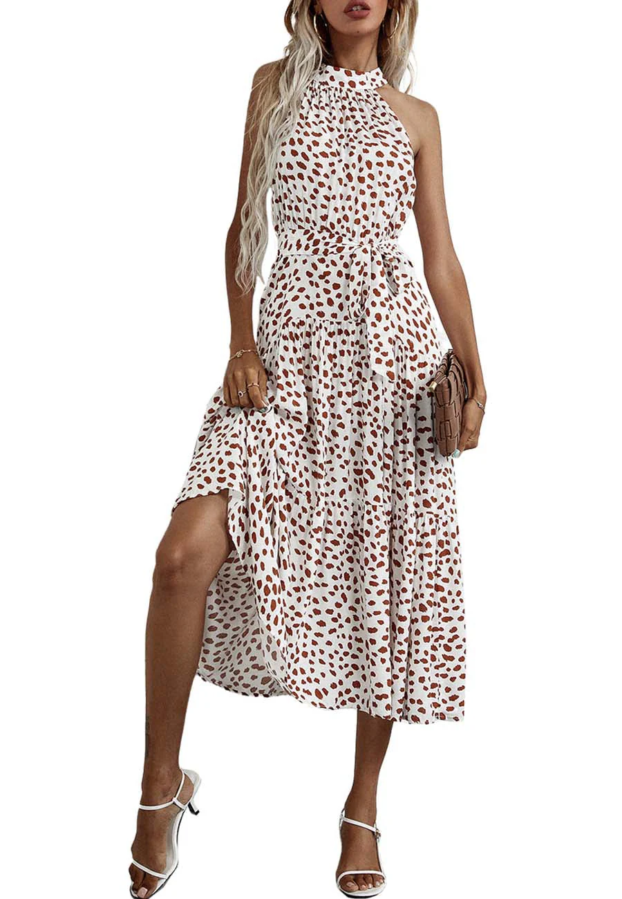 Halter Neck Ruffle Maxi Dress - Image 11