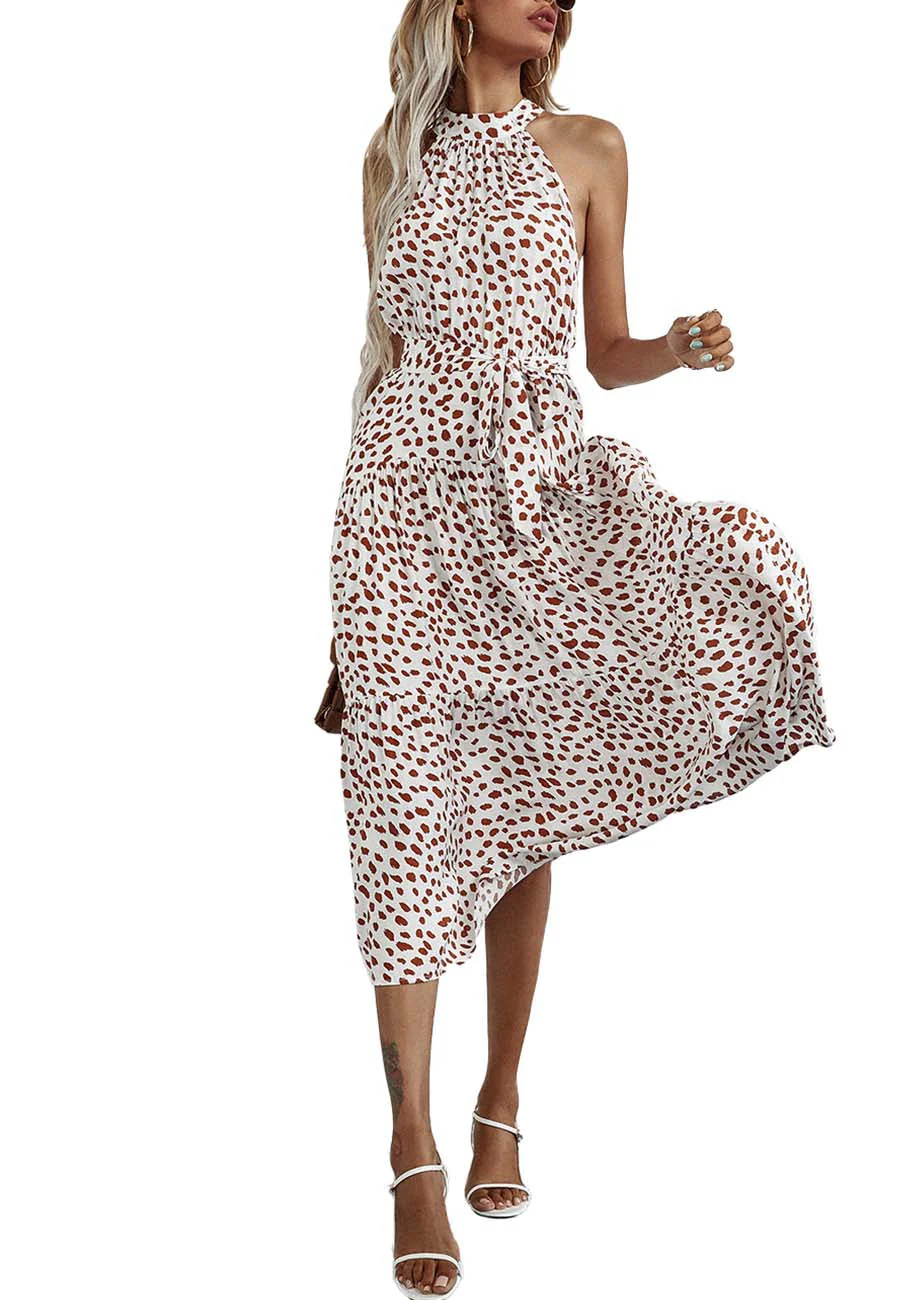 Halter Neck Ruffle Maxi Dress - Image 12